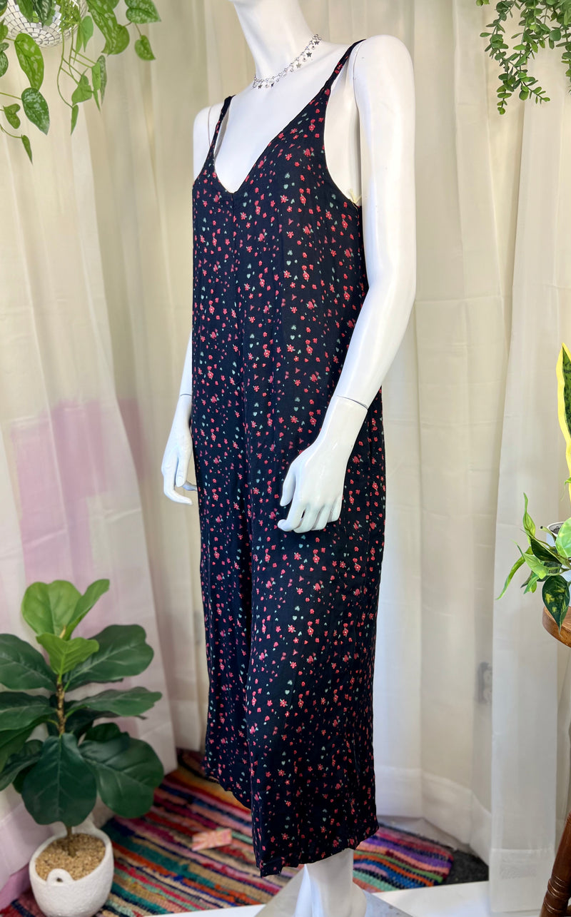 Black Floral Natural Life Jumpsuit, S