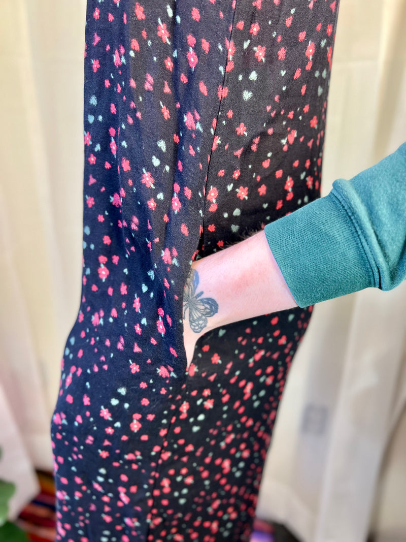 Black Floral Natural Life Jumpsuit, S
