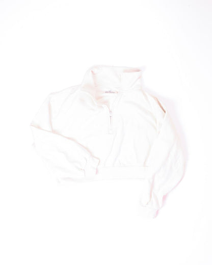 Cream Hollister Collared Quarter Zip, L