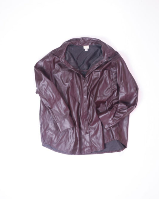Black A New Day Pleather Button Down, 1X