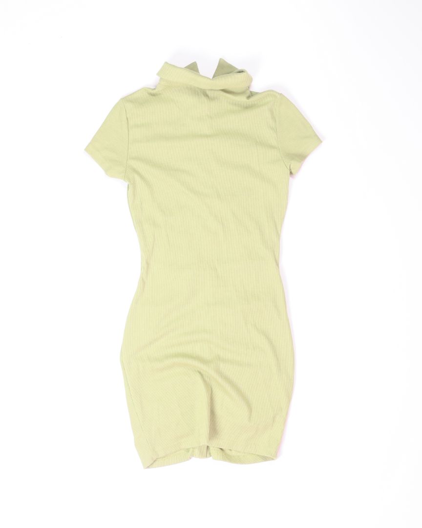 Green Shein Ruched Dress, XS