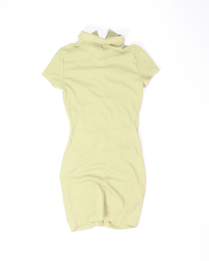 Green Shein Ruched Dress, XS