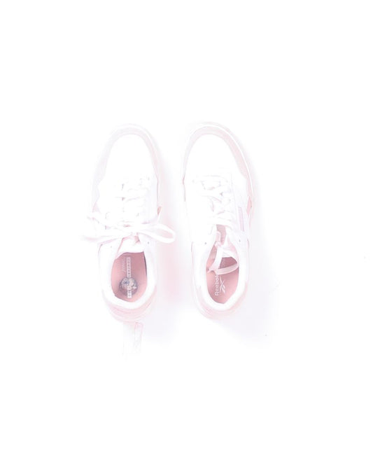 White/Pink Reebok Sneakers, 7.5