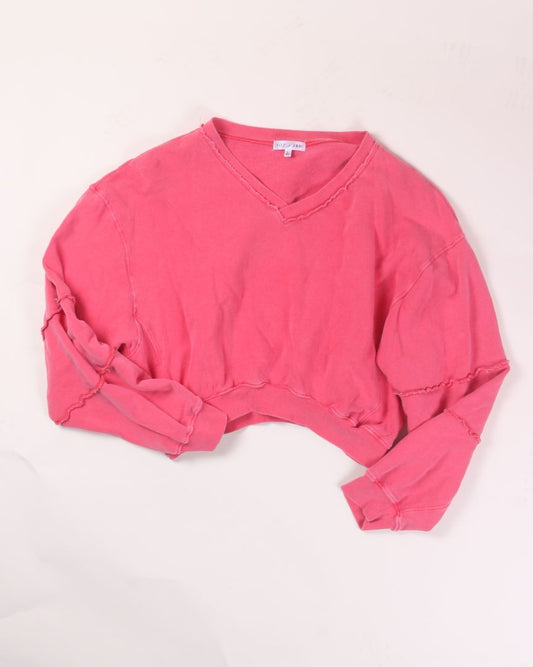 Pink Fitz + Eddi Cropped Crewneck, L