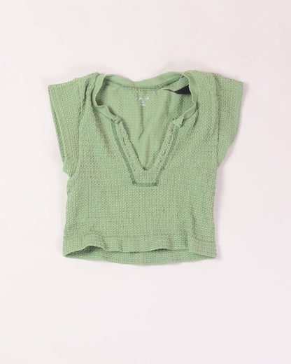 Green Out From Under Cropped Tee, M/L