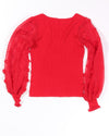 Red No Boudries Blouse, M