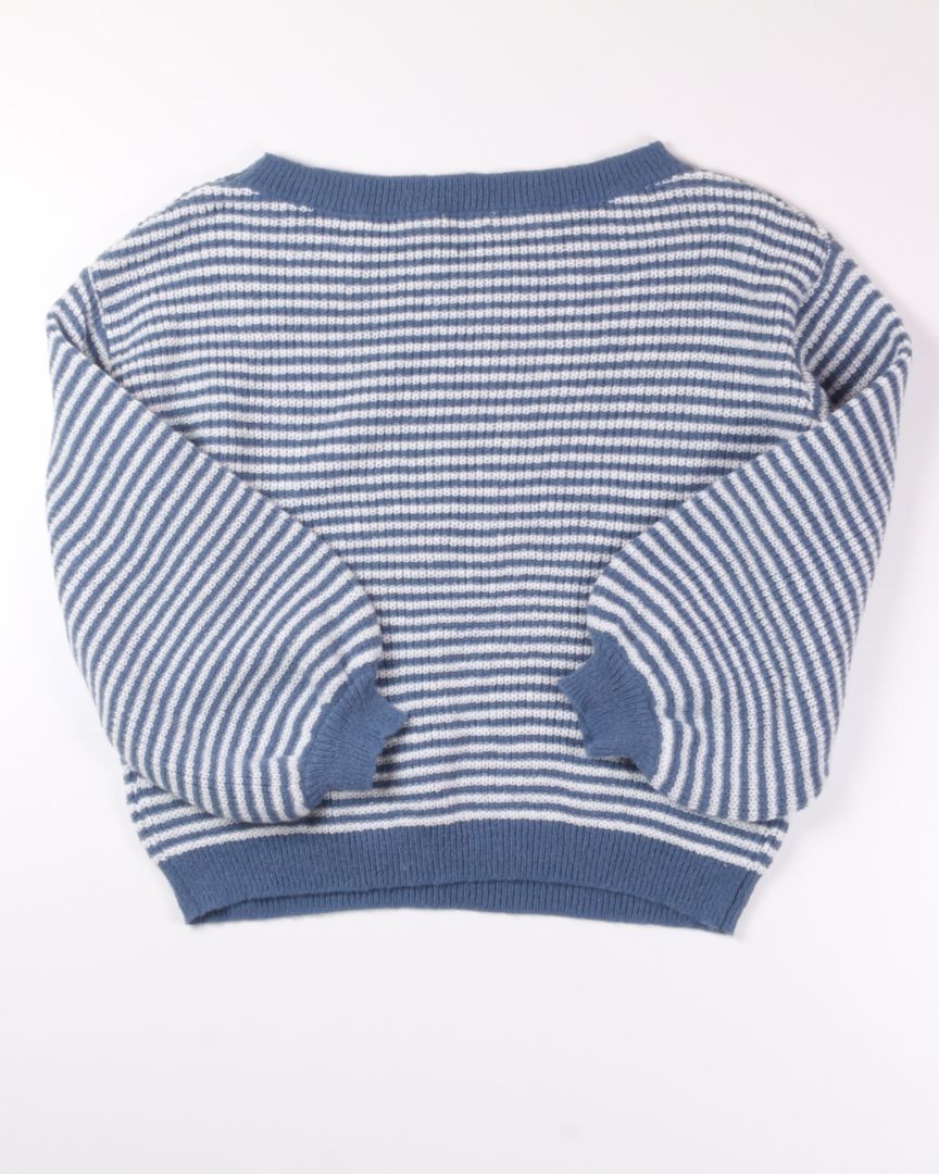 Blue Striped Emery Rose Sweater, L