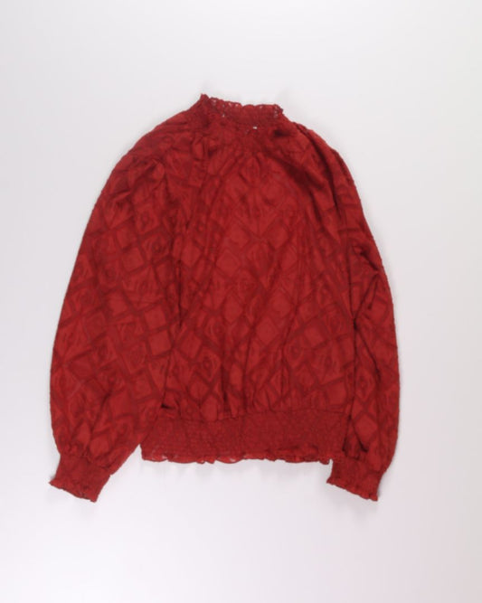 Red Ophelia Roe Blouse, 2X