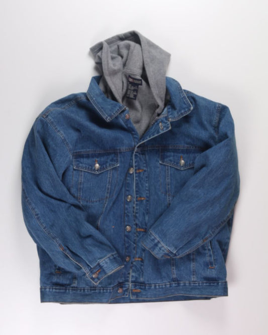 Faded Glory Hooded Denim Jacket, XL