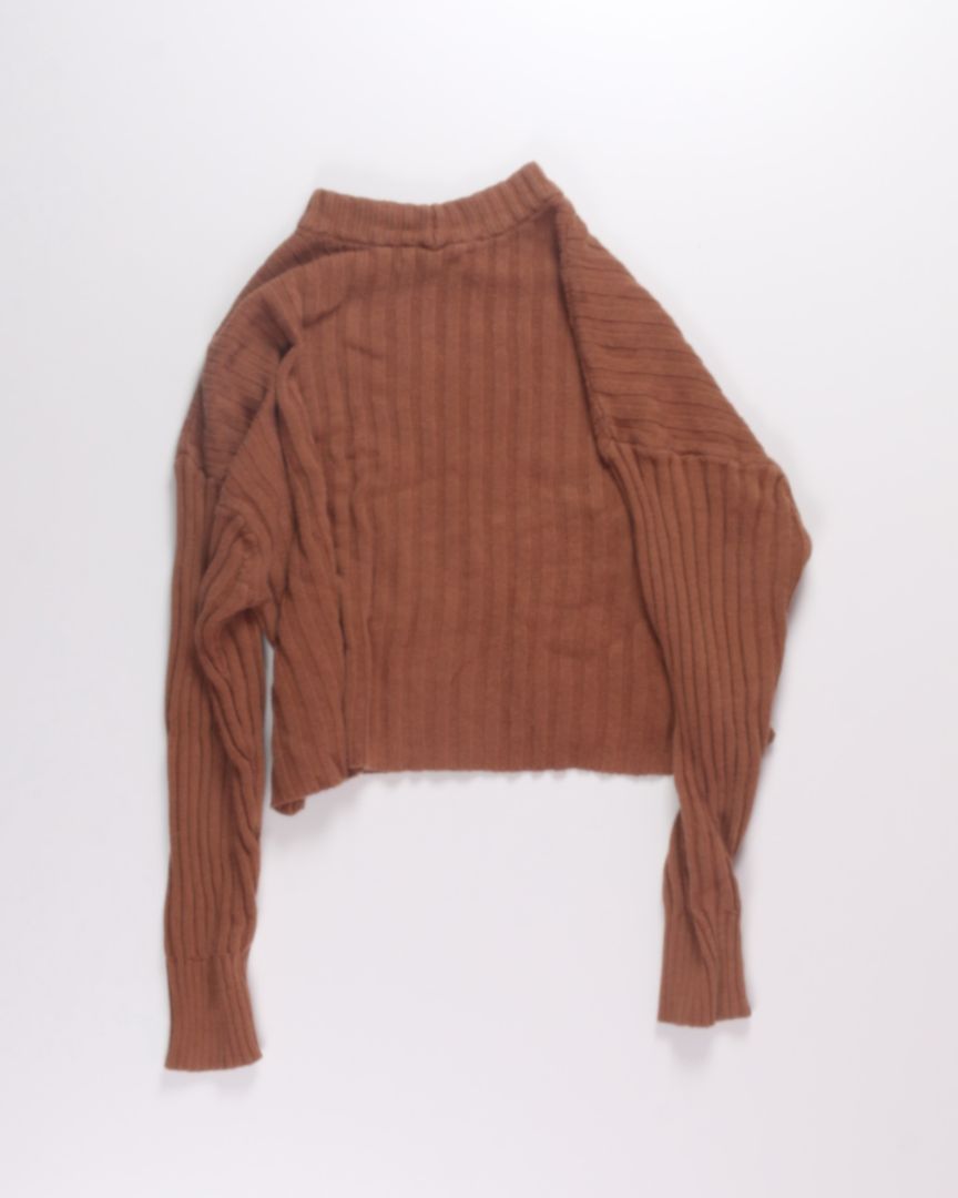 Brown American Eagle Cropped Sweater, S