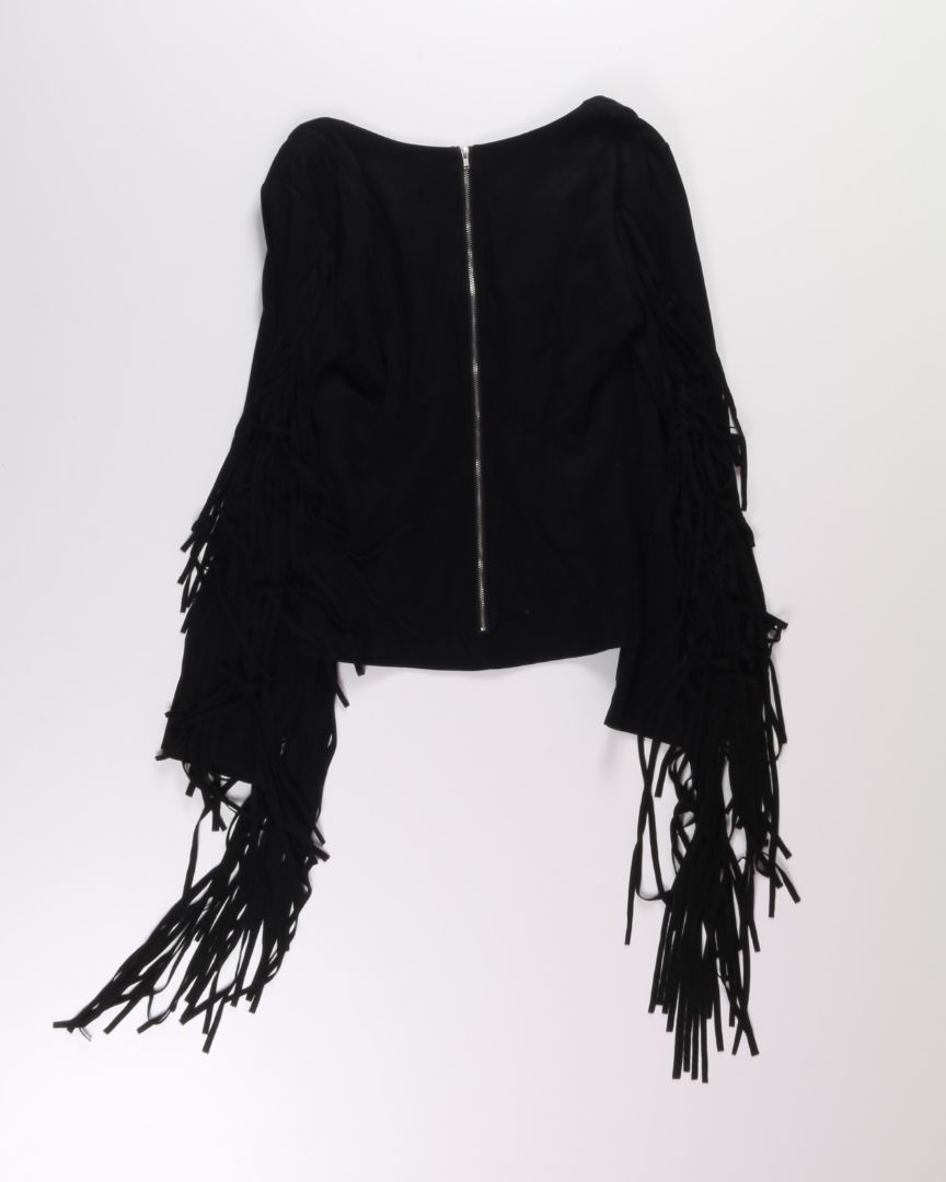 Black Forever21 Fringe Top, M