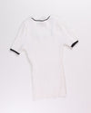 White Zesica Ribbed Short Sleeve, L