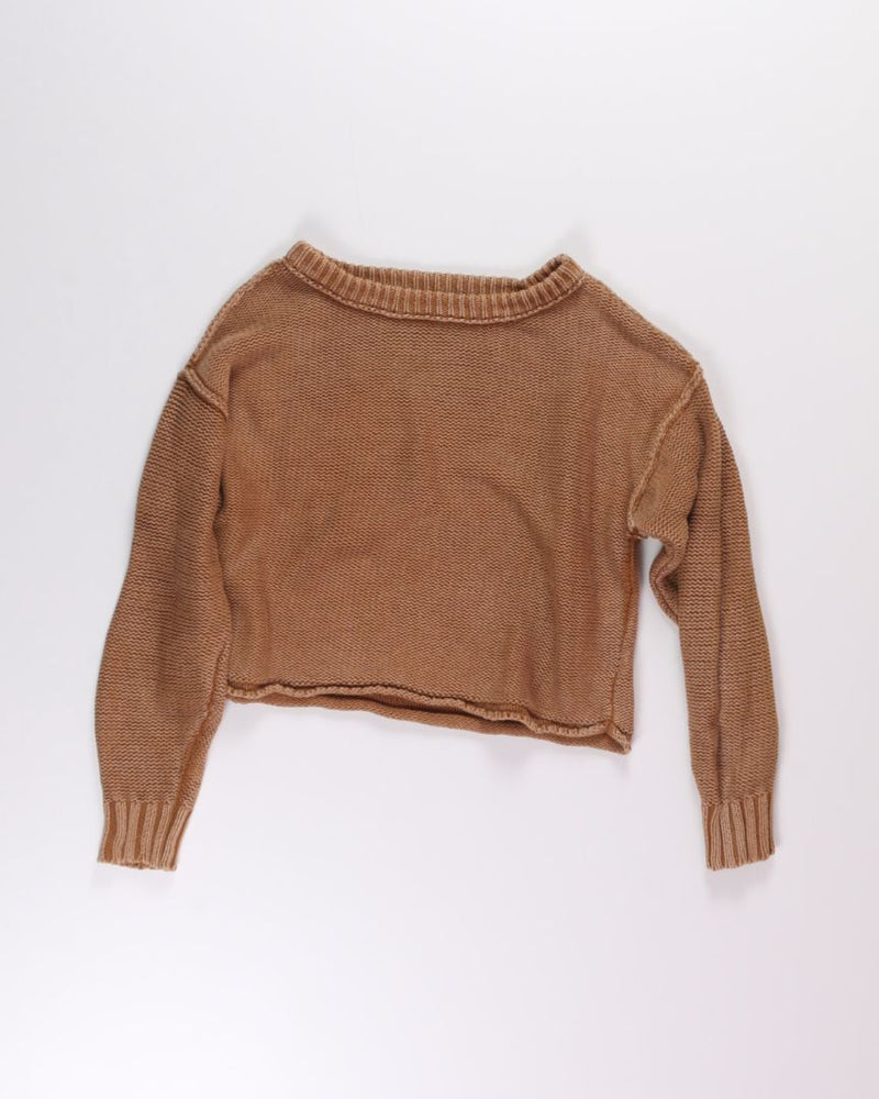 Tan American Eagle Cropped Sweater, S