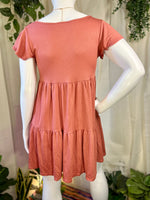 Pink See you Monday Tiered Dress, XL