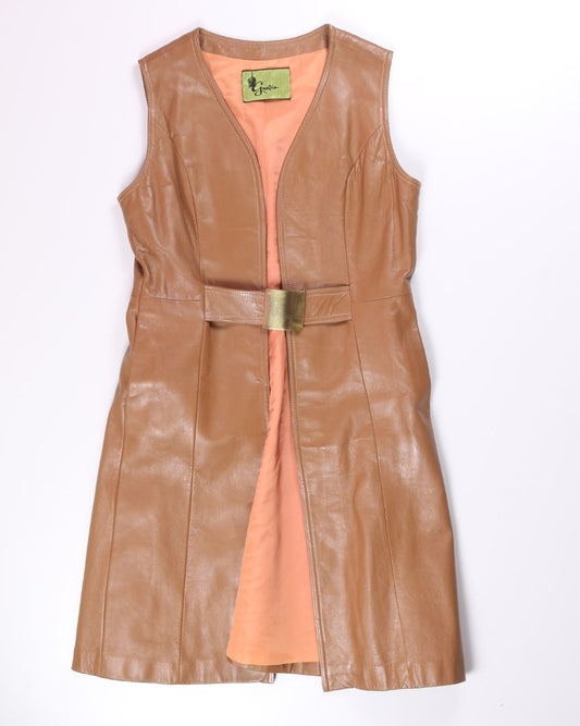 Tan Gantos Leather Vest, M