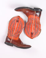 Orange/Brown Ariat Cowboy Boots, 9.5 Men's