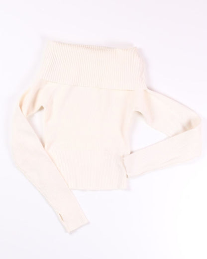 Cream Princess Polly Cropped Sweater, L/XL