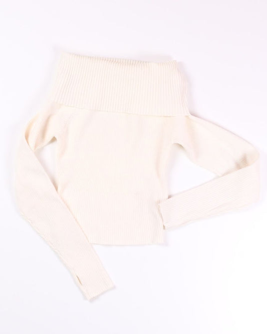 Cream Princess Polly Cropped Sweater, L/XL