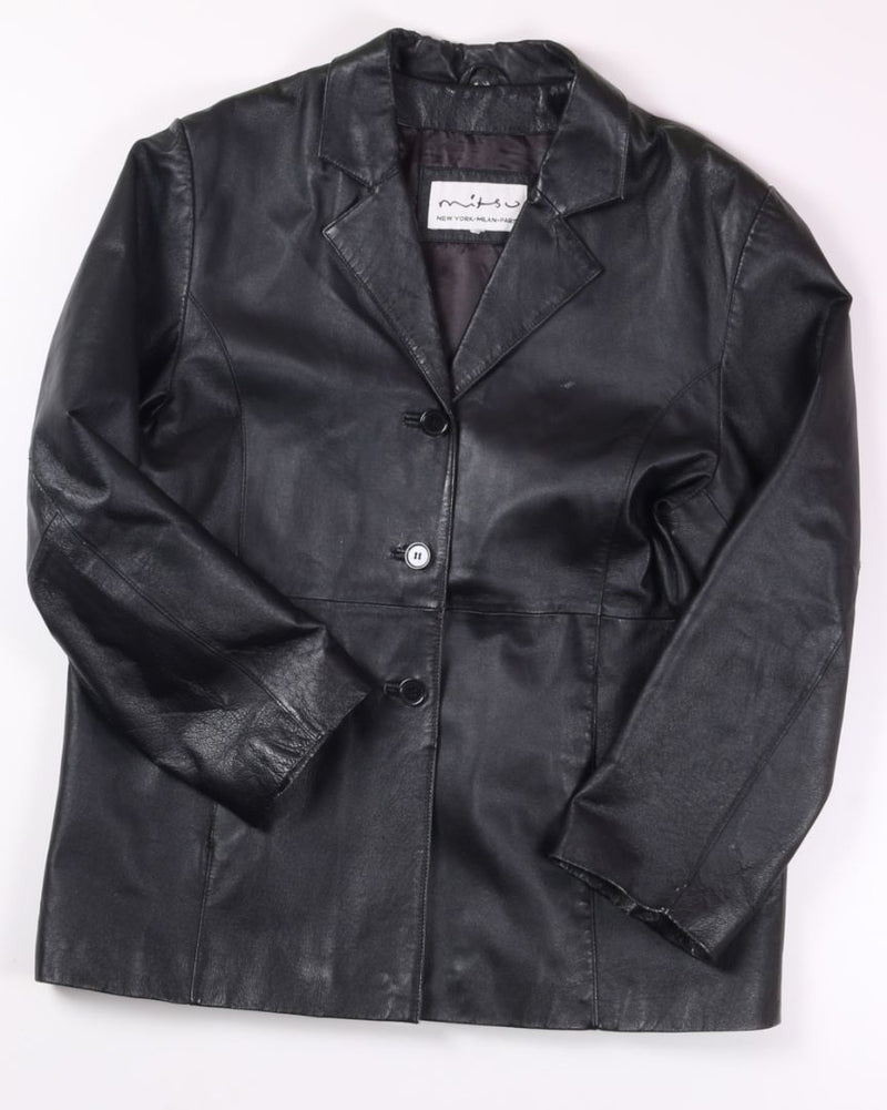 BLack Mirsu Leather Jacket, L