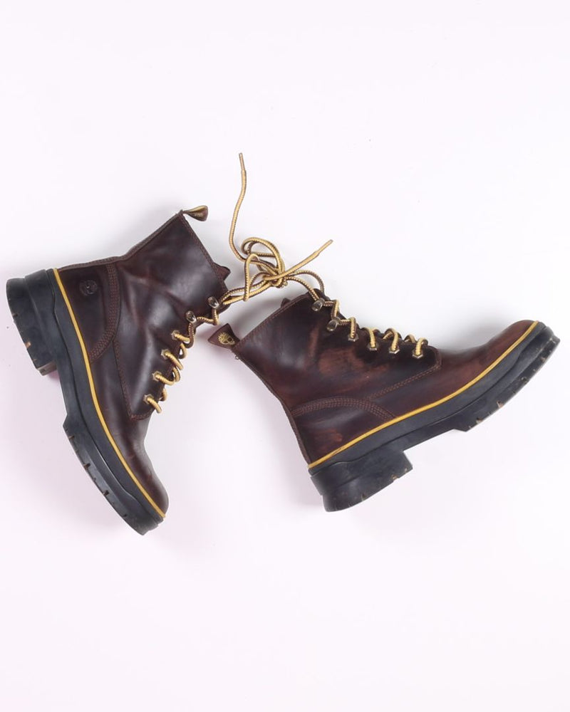 Brown Timberland Combat Boots, 8