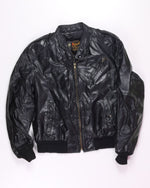 Black Reed Sportswear Leather Jacket, M