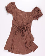 Brown Mi Ami Puffed Sleeve Dress, M