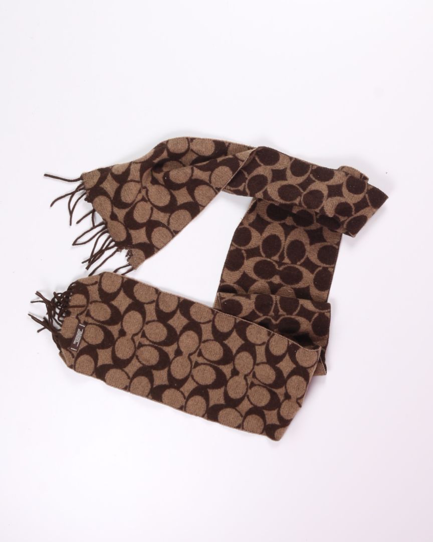 Brown Coach Lambs Wool Scarf