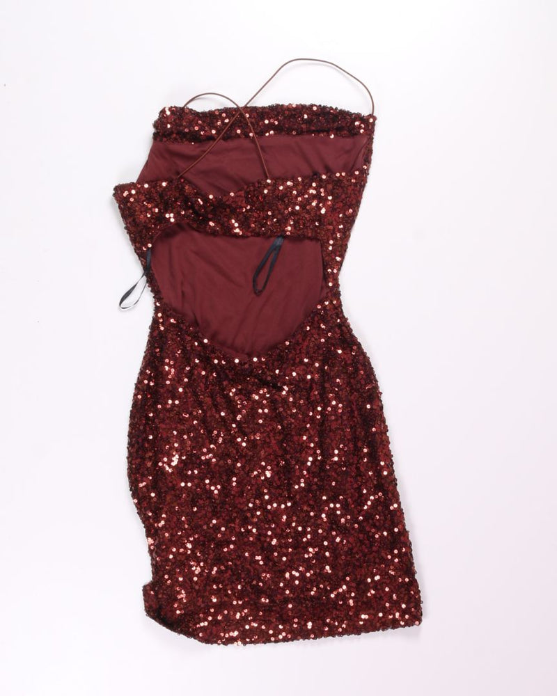 Red Windsor Rhinestone Mini Dress, M