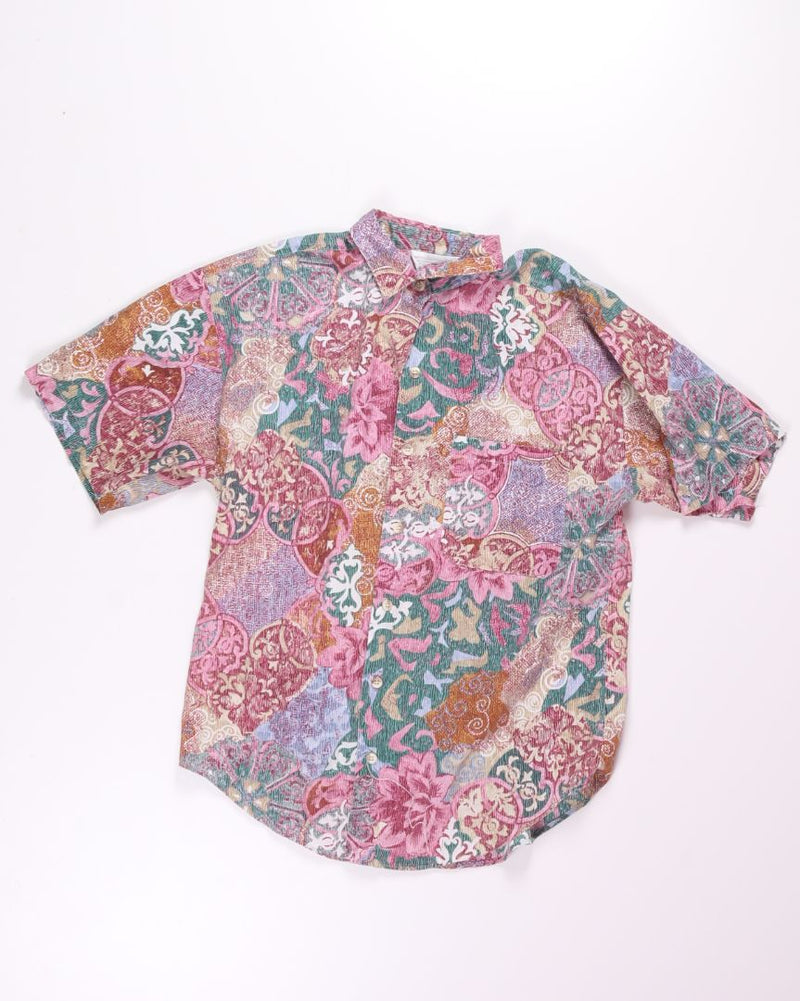 Pink Patterned Casey & Max S/S Button Down, M