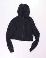 Black Free People Cropped Zip Up Hoodie, XS