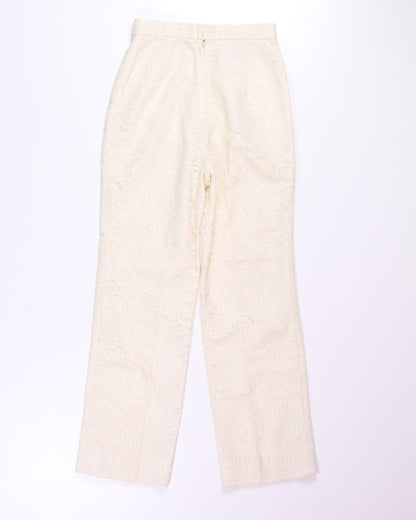 Cream Vincenti Lace Trousers, XS