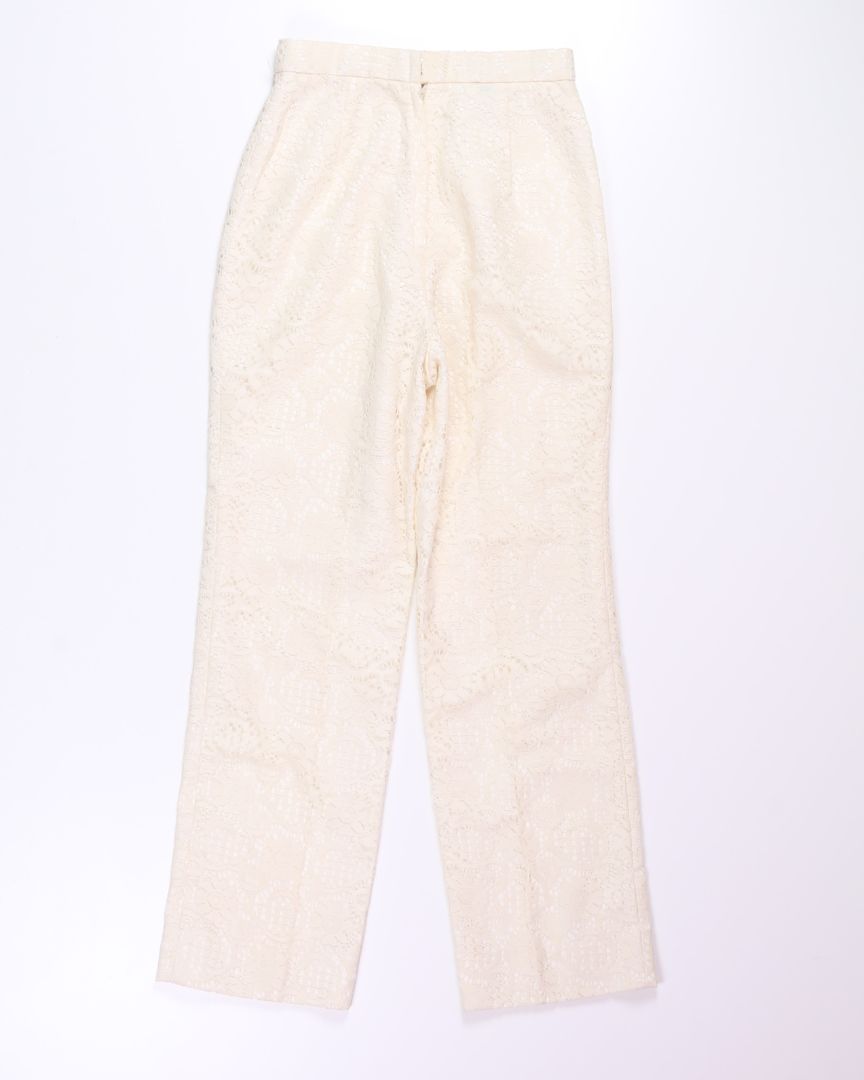 Cream Vincenti Lace Trousers, XS