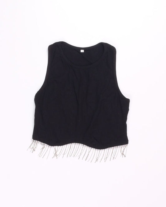 Black Cropped Tank, S