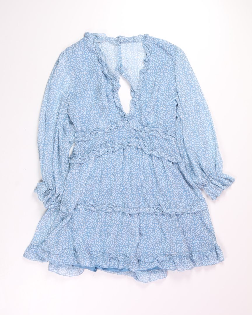 Blue Tiered Dress, XL