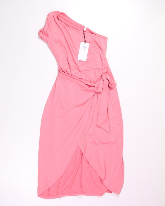 Pink Exclura Asymmetrical Dress, L