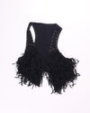 Black Fringe Vest, S