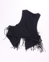 Black Fringe Vest, S