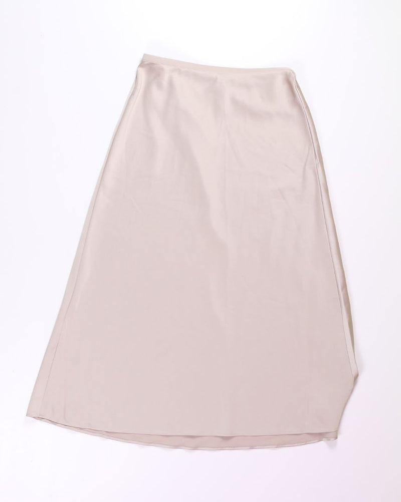 Tan Uniqlo Silk Midi Skirt, M