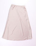 Tan Uniqlo Silk Midi Skirt, M