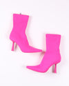 Hot Pink Steve Madden Sock Boots, 8