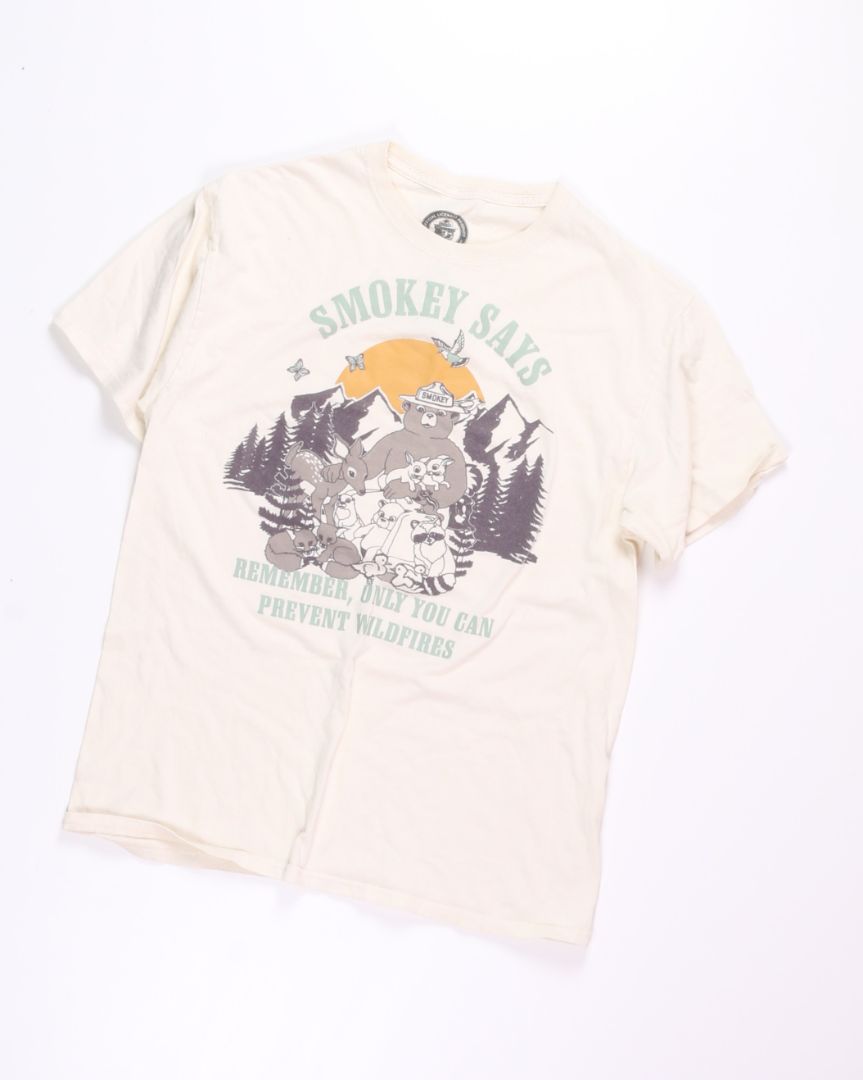 Cream Smokey Bear Graphic Tee, S