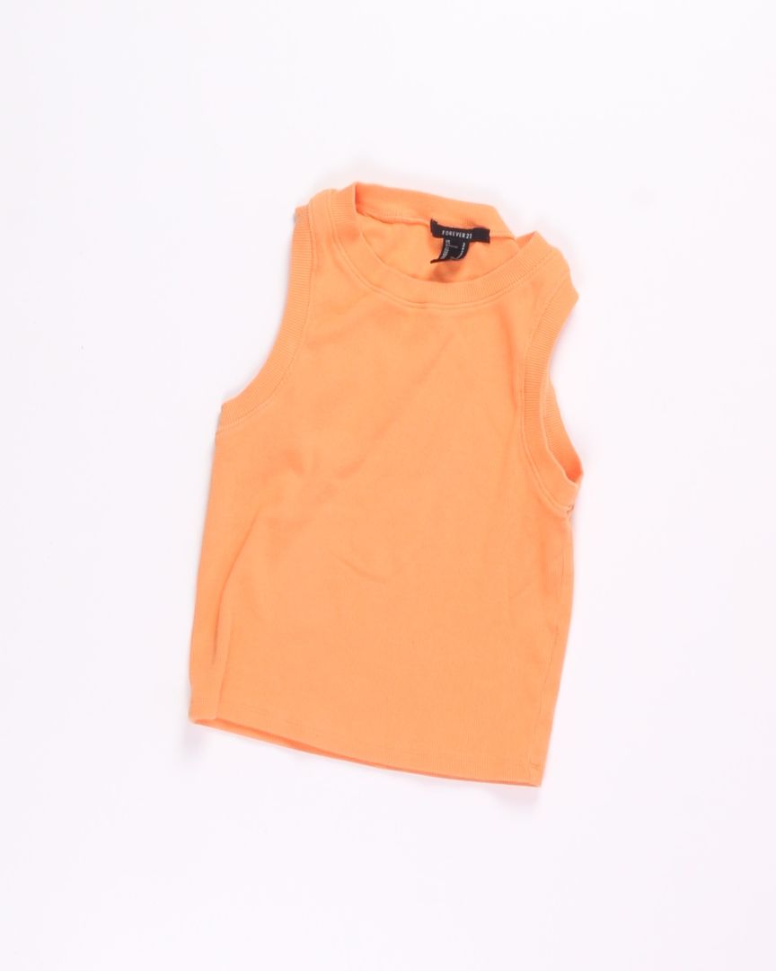 Orange Forever21 Cropped Tank, S