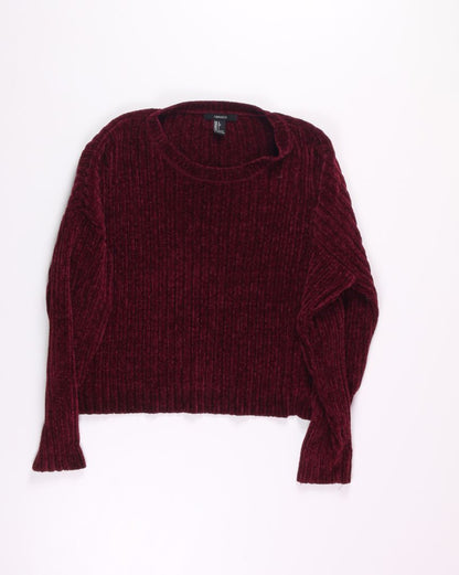 Red Forever21 Cropped Sweater, L