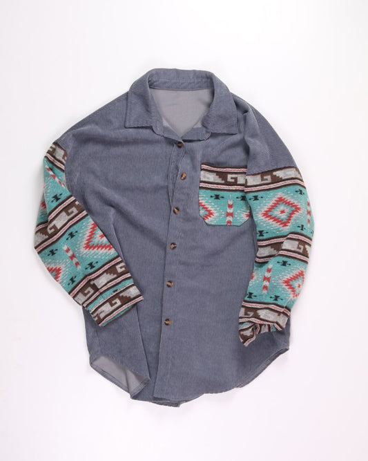 Blue Button Down, L