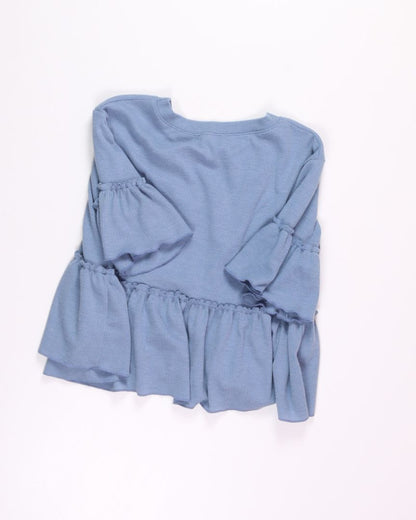 Blue Altar'd State Ruffle Tee, L