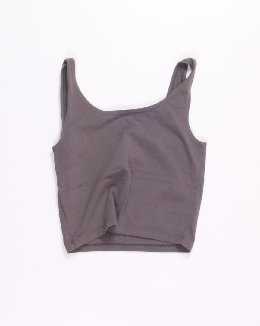 Gray Soul Flower Cropped Tank, M