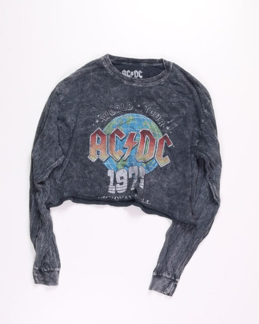 Gray ACDC Cropped Long Sleeve, M/L