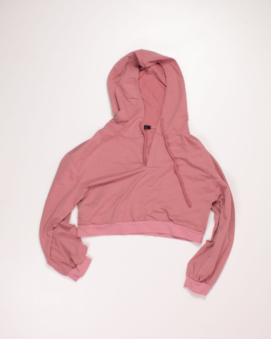 Pink Shein Cropped Hoodie, S