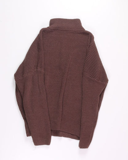 Brown Quarter Zip Sweater, 2X