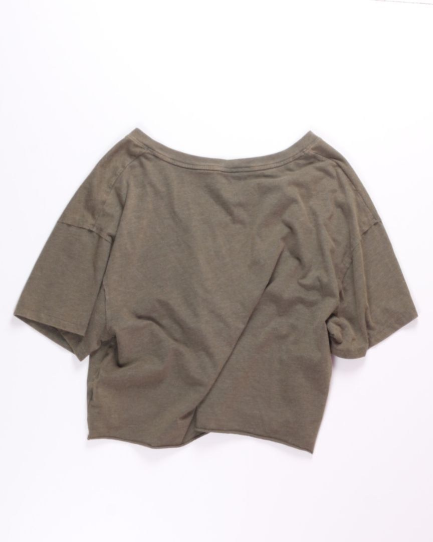 Green Wild Fable Cropped Tee, L